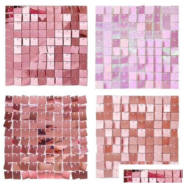 Décoration de fête Décoration de fête Romantique Rose Saint Valentin Paillettes Panneaux De Mariage Anniversaire Shimmer Mur Paillettes Toile De Fond Bling Po D DHTPC