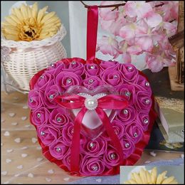 Party Decoratie Party Decoratie Rose Bloem Hartvorm Ring Box Pearl Rijnste Sieraden Geschenkkase Romantische Valentine HomeIndustry Dh5ca