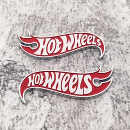 Party decoration, party discounts, cross-border hot selling HOT SHEELS hot wheel logo, zinc alloy car sticker, high-end leaf plate metal car sticker