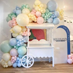 Décoration de fête Kit de guirlande de ballons pastel rose pêche menthe bleu jaune arc garçon fille anniversaire baby shower mariage décor années 60 70