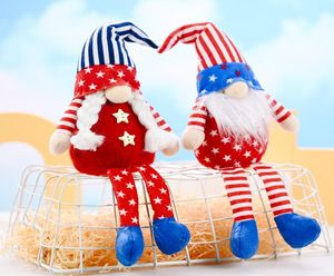 Party Decoration Patriotic Veterans Day Tomte Gnome Decorations Handmade Stars Plux Doll Ornements suédois 4 juillet Gift8311557