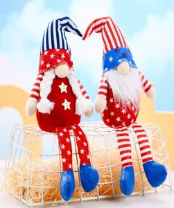 Party Decoration Patriotic Veterans Day Tomte Gnome Decorations Handmade Stars Plux Doll Ornements suédois 4 juillet Gift7170795