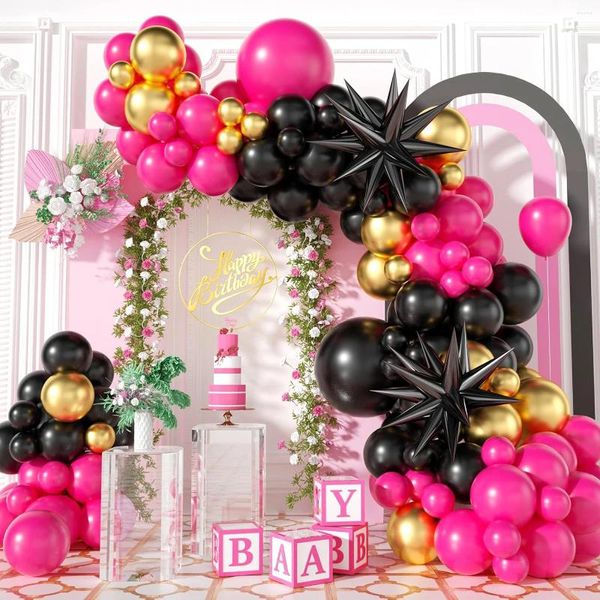 Décoration de fête Peach Red Black Balloon Wreath Set adapté pour les fêtes d'anniversaire Gift Giving Events Baby Showers Decorations de mariage