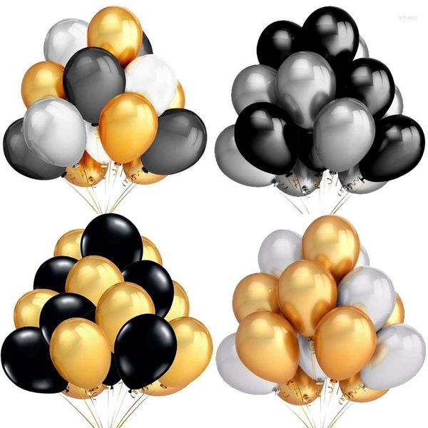 Decoración de fiesta Pearl Gold Silver Black White 30pcs 10''12 '' Globos de látex Cumpleaños de boda Helium Globos para niños Regalos