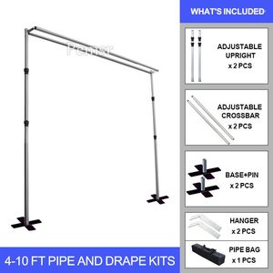 Décoration de fête Pemsr Cadre de tuyau réglable de 10 pieds pour envoyer un sac, adapté à une fête d'anniversaire/célébration, beau fond de mariage