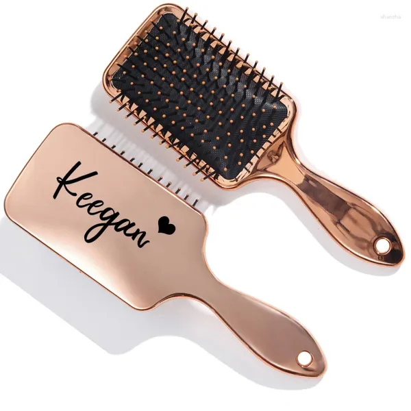 Décoration de fête Nom personnalisé Brosse à cheveux Mariage Demoiselle d'honneur Coussin d'air Peigne Fleur Fille Cadeau Anniversaire Noël Saint Valentin Cadeau