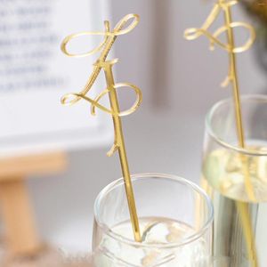 Feestdecoratie gepersonaliseerde drank roerders roer stick cocktail swizzle sticks custom picks naam kaart bruiloft decor cadeau 15 cm