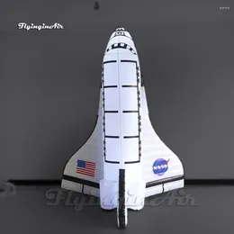 Décoration de fête Modèle de navette spatiale gonflable personnalisé 3m Air Blow Up Rocket Ballon de vaisseau spatial avec lumière LED pour l'aérospatiale