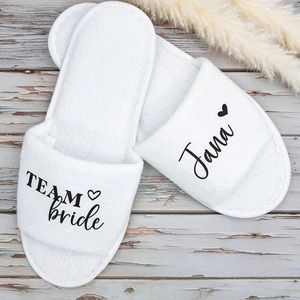 Feestdecoratie gepersonaliseerde bruiloft slippers bruidsmeisje geschenk wegwerp open teen vrijgezellen spa zacht bedekt
