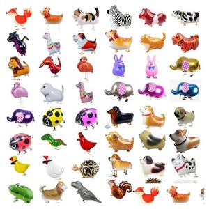 Feestdecoratie Pet Walking Animal Ballonnen Aluminium Film Ballon Matic Sealing Kids Baloon Toys Cadeau voor kerstverjaardagsbenodigdheden OTRBH