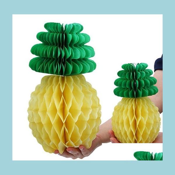 Fête Décoration Ananas Nid D'abeille Papier De Soie Pendentifs Hawaiian Luau Anniversaire Fond Suspendu Diy Drop Delivery Home Dhqg4