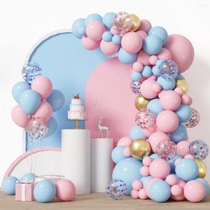 Décoration de fête rose ballon bleu guirlandais arc kit anniversaire enfant baby shower garçon ou fille en latex ballon de mariage suppléant