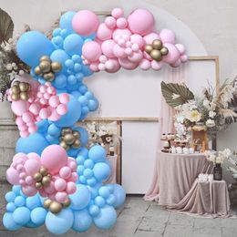 Décoration de fête de genre rose révéler la célébration du latex bleu ballon kits Garland Kits il ou elle anniversaire