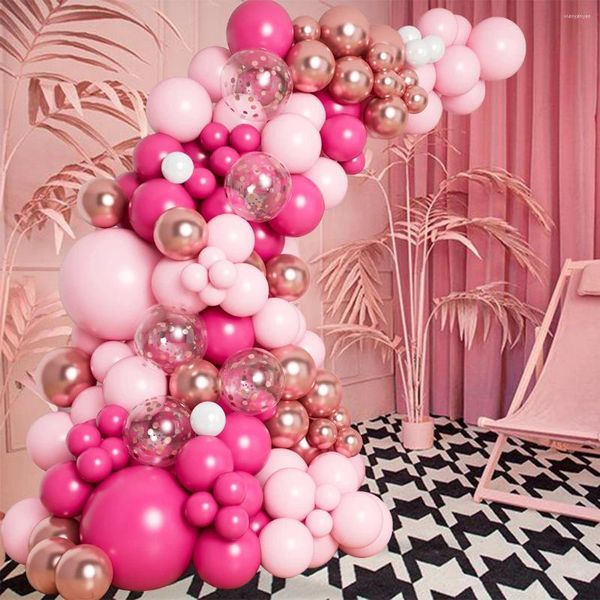 Decoración de fiestas Globo de oro rosa Arco de guirnalda de arco de feliz cumpleaños Boda de babyo de baby shower Baloon Baby Shower