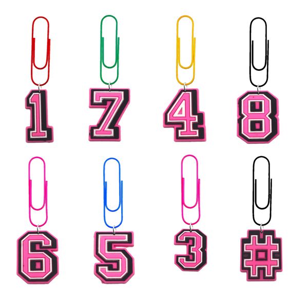 Décoration de fête Pink Number Cartoon Clips Paper Mute File Note Bk Bookmarks For Nurse avec Colorf Funny Book Markers Office Teacher Office D Otxyc