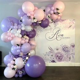 Décoration de fête rose violet ballon arc princesse fille ballons d'anniversaire kit garland kit mariage baby shower kids premier décor