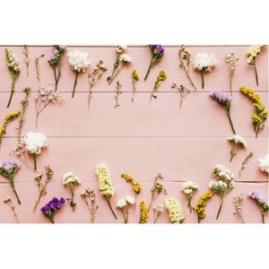 Décoration de fête rose planche de bois toile de fond fleurs colorées fond anniversaire bébé douche mariage Po stand Studio accessoires