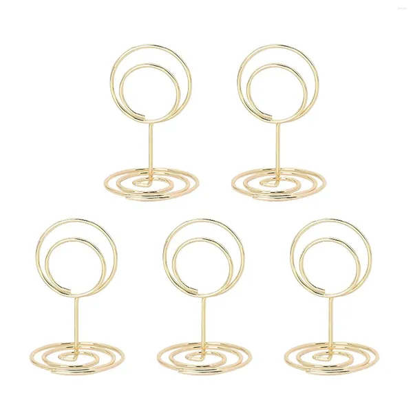 Decoración de fiestas Player de tarjetas 5pcs Mini Mini Metal Circle Table para aniversario de cumpleaños