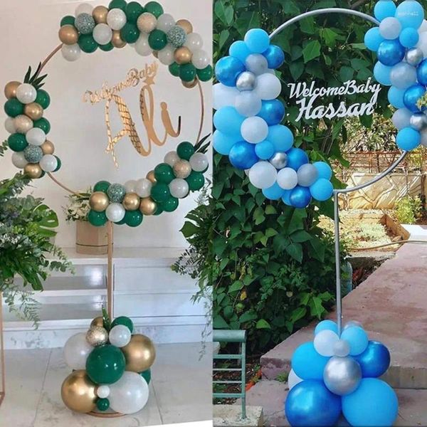 Decoración de fiesta Plástico para cumpleaños Reutilizable Soporte de globo creativo Marco de arco flexible Postes ajustables blancos Multifuncional