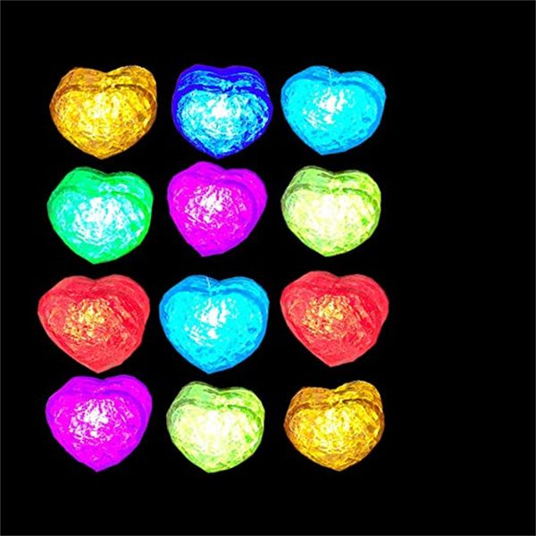 Décoration de fête Cube de glace lumineux multicolore en plastique avec lumière colorée pour Halloween Wedding Club Bar Champagne Tower Love Shape XB1