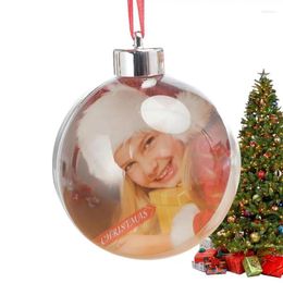 Décoration de fête PO Baubles Frame de balle transparente Ornement Mari Muried Christmas Kids Gift cadeau Boîte pour les amis de la famille