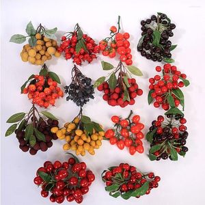Party Decoration Po Props Shopwindow Ornament Blueberries Cherry Fruit Model Artificial Fruits Branches Longan Tomato Pomegranate