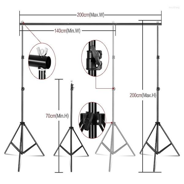 Decoración de fiesta PO Video Studio Telón de fondo Soporte 3M 4M Heavy Duty Ajustable Pografía portátil Muslin Fondo Sistema de soporteParty