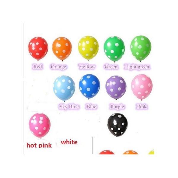 Décoration de fête Polka Dot Latex Ballons Célébration Enfants Kid Anniversaire Fête De Mariage Festif De Noël Halloween Décor Ballon À Dhtqd