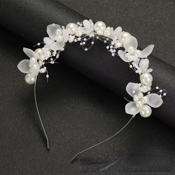 Decoración de fiestas Princesa Niños para adultos Light Up Bride White Headband Flores de la cadena de cuentas hecha a mano Suministros de brillo de boda