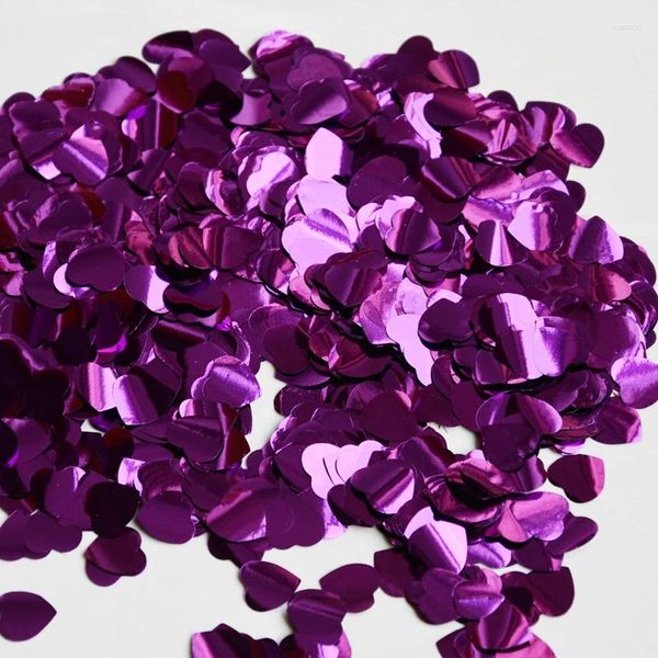 Decoración de fiesta Corazón Púrpura Confeti Metálico Brillo Lámina Lentejuelas Globos Mesas Arte Artesanía DIY Boda Festival Deco