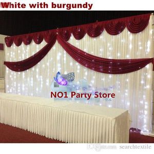 Feestdecoratie paarse swag bruiloft achtergrond met 3 6m geplooide gordijn gratis dhlparty