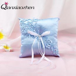 Décoration de fête Qianxiaozhen perle bleu bague de mariage porte-oreiller fournitures d'événement de fiançailles