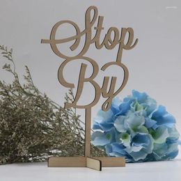 Décoration de fête "Stop By" carte de siège/Place de Table siège en bois pour fiançailles de mariage avec 12 pièces/lot