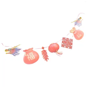 Party Decoration R Année Banner 2024 Chinois Dragon Paper Lantern Bunting Garland plafond Place