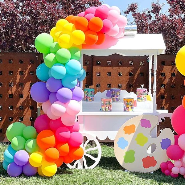 Party Decoration Rainbow Balloon Garland Kit avec confettis pour garçon fille baby shower anniversaire décorations de mariage anniversaire grand événement 230920