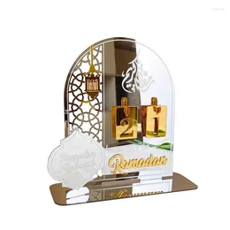 Feestdecoratie Ramadan Countdown Kalender Acryl Eid Mubarak Advent Craft Ornament Duurzaam
