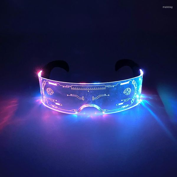 Decoración de fiesta, gafas LED coloridas Rave, luz de neón brillante intermitente para club nocturno, DJ, baile, niños, cumpleaños