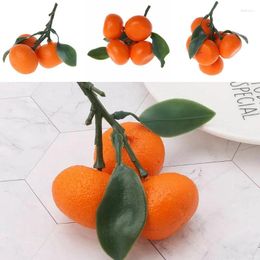 Decoración de fiestas Realista Artificial Tangerine Foam Naranjas falsas Restaurante de la cocina del restaurante de la cocina de la fruta Propiedades de bricolaje decoración de alimentos adornos