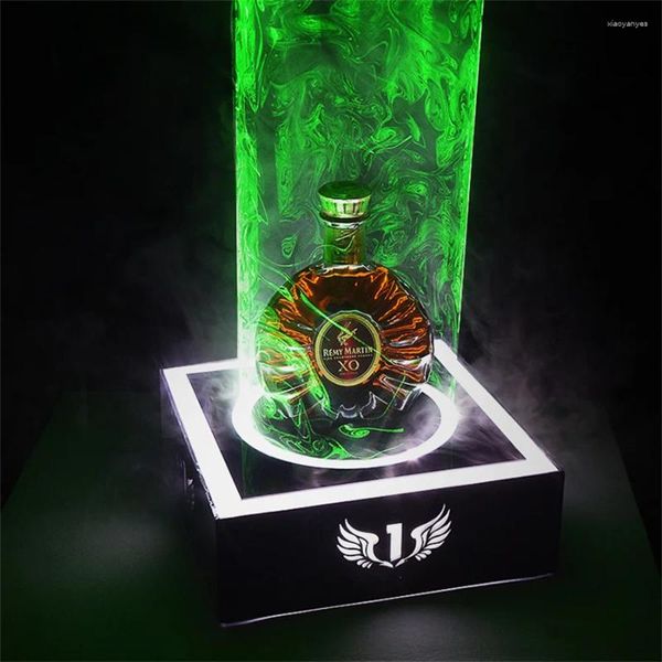 Décoration de fête Rechargeable LED Luminous Wine Bottle Holder Champagne Cocktail Display Rack Présentateur pour Disco Nightclub