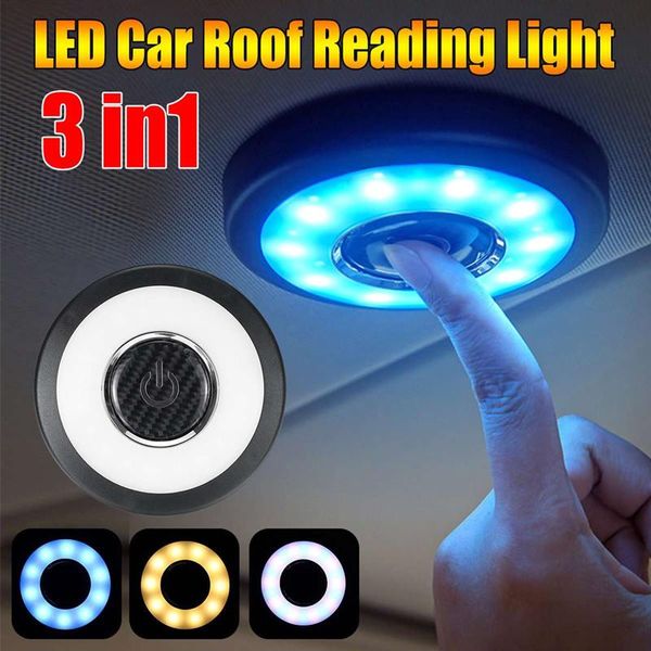 Décoration de fête Rechargeable sans fil LED voiture intérieur plafond dôme lumière USB charge toit aimant lampe tactile Type beaux cadeaux