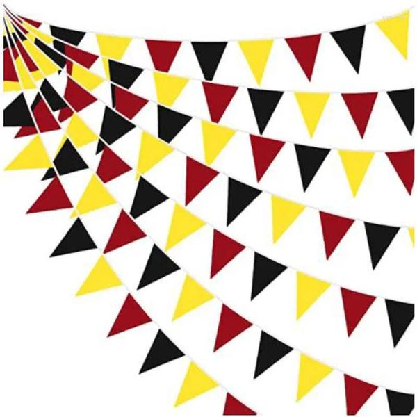 Décoration de fête Rouge Noir Jaune Fanion Bannière Tissu Drapeau Guirlande Pour Anniversaire De Mariage Anniversaire Maison Pépinière Suspendue Festiva