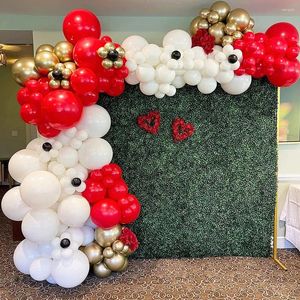 Décoration de fête Balons blancs rouges arc Garland Kit Ballon Ballon Douche nuptiale du mariage anniversaire engagement valentin décor Noël