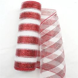 Feestdecoratie Rood Wit Snoepriet Decor Mesh Roll 26cm X 10yard Krans Boom Strepen Voor het versieren van thema's of trappen