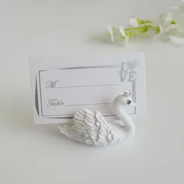 Feestdecoratie hars swan naam nummer menu tabel plaats kaarthouder clip bruiloft baby shower receptie voorkeur f202435977
