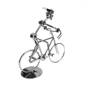 Feestdecoratie retro fietsers model ijzeren kunst metalen fiets ornament Een man die fietsen fietsen beeldbeeld voor thuisbibliotheek bureau