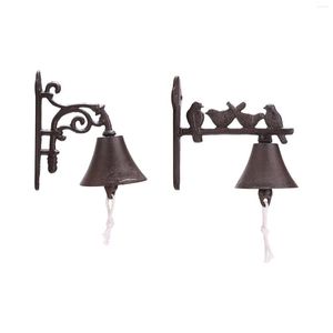 Décoration de fête Style rétro sonnette en fonte Sculpture de jardin cloche de dîner signe de bienvenue mur Antique pour ferme intérieure