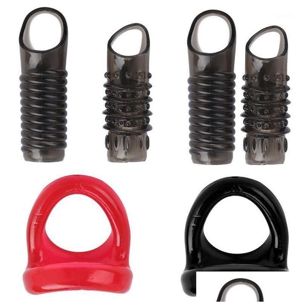 Décoration de fête Réutilisable Soft Sile Penis Lock Ring Cock Retard Dispositif Manches Chasteté Mariage Saint Valentin Anniversaire Pour Hommes Dr Otxq3