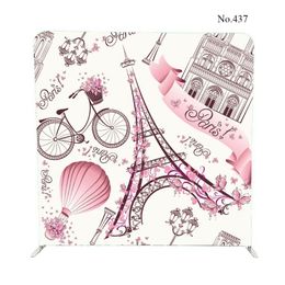 Décoration de fête voyage romantique à Paris toile de fond de tissu de Tension d'impression Double face pour les vacances
