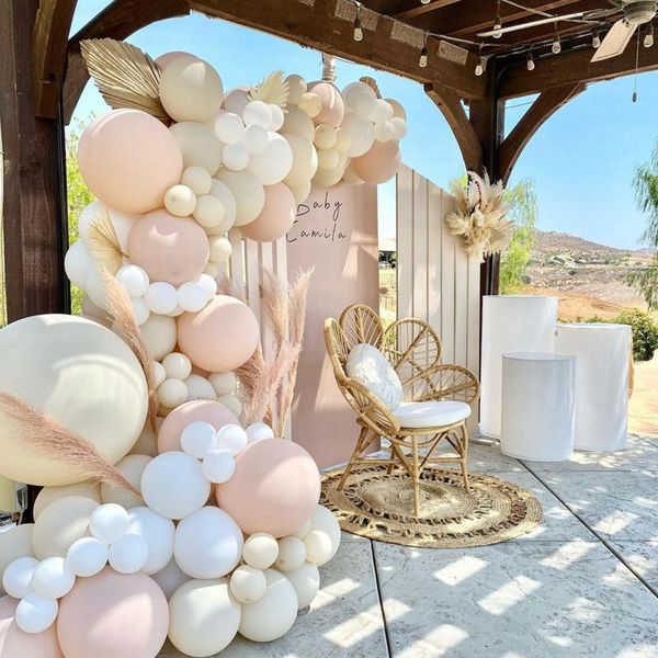 Décoration de fête Rose abricot ballon guirlande arc Kit mariage anniversaire enfants confettis Latex ballons bébé douche décor ballon