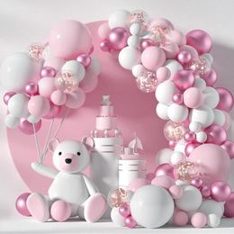 Feestdecoratie Rose Balloon Garland Arch Kit Wedding Birthday Girls Baby Shower Gender Reveal Doop Ballon Baloon Decor